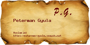 Peterman Gyula névjegykártya